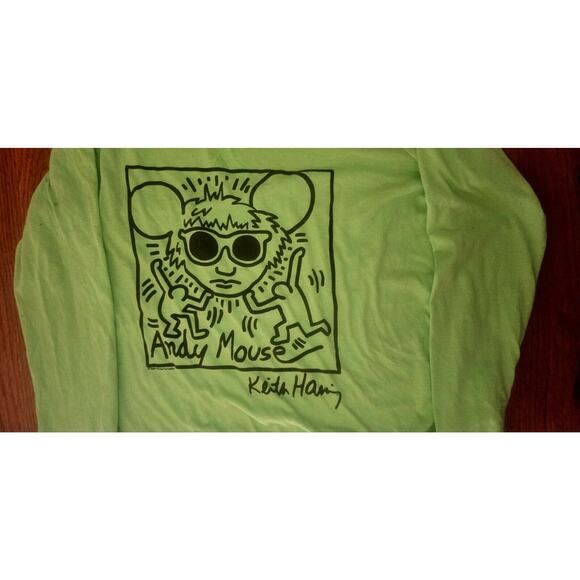 🌈 Vintage Authentic Keith Haring Andy Warhol Pop Art Andy Mouse Shirt Rare!! - Picture 8 of 14